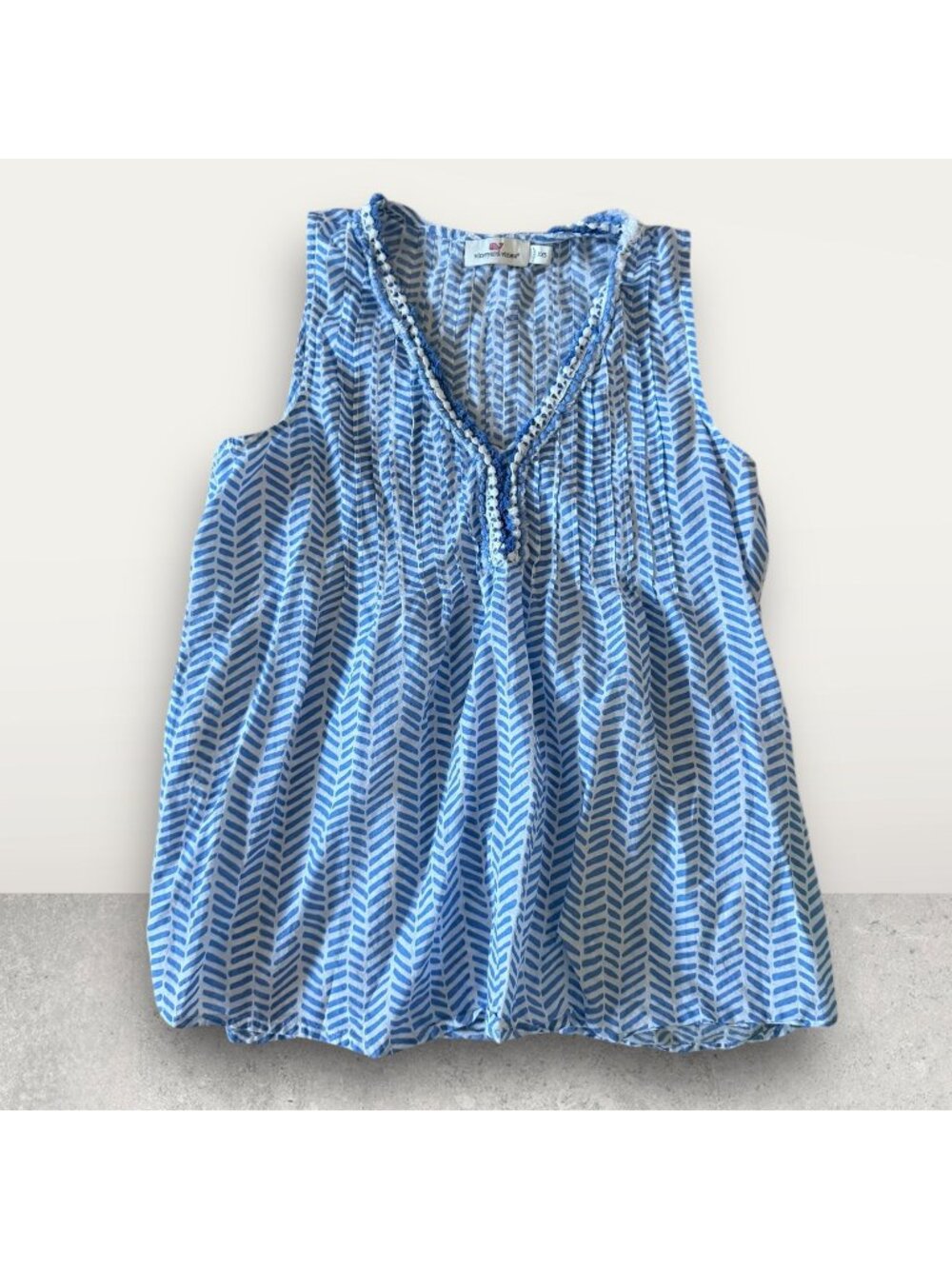 VINEYARD VINES Blue White Patterned Tank Top Size XXS